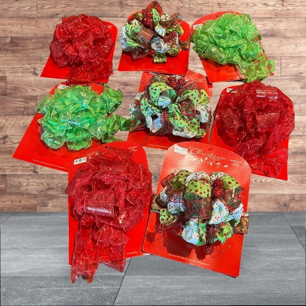 Christmas Bows Wired Hobby Lobby Lot of 8 NWT